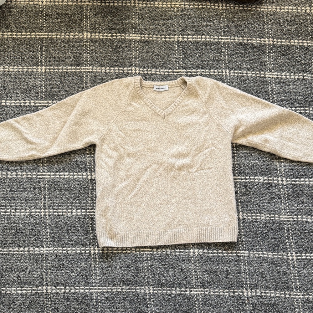 Elegant Beige V-Neck Sweater for Women